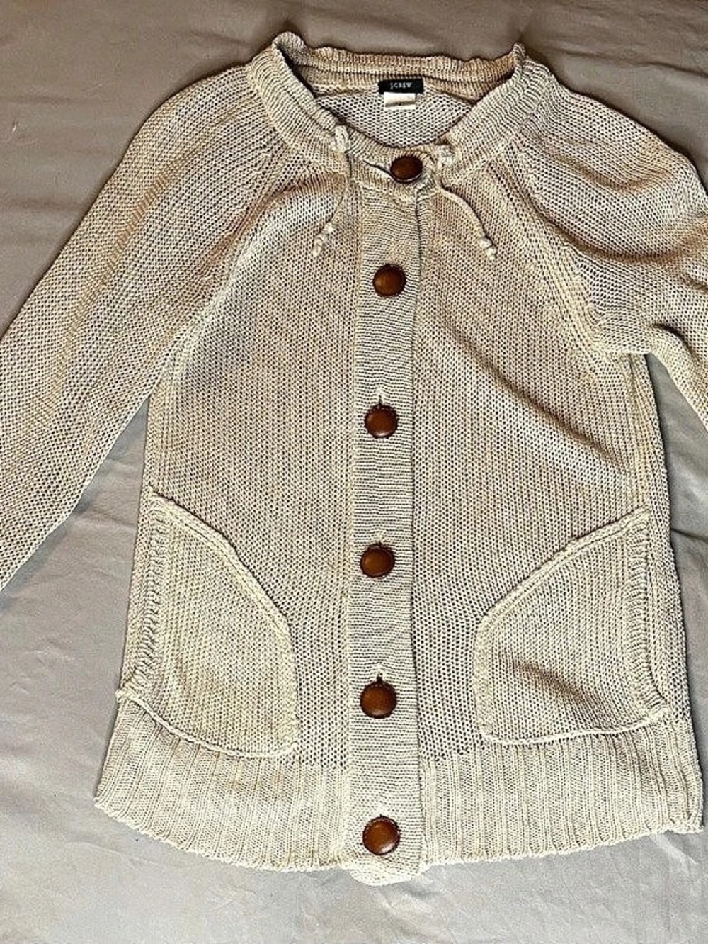 J.Crew Cable Knit Cardigan in Cream Size Small
